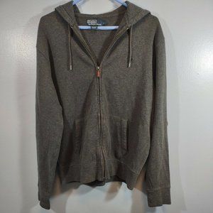 Polo Ralph Lauren Men's L Gray Full Zip Hooded Sweatshirt Super Soft Knit Logo
